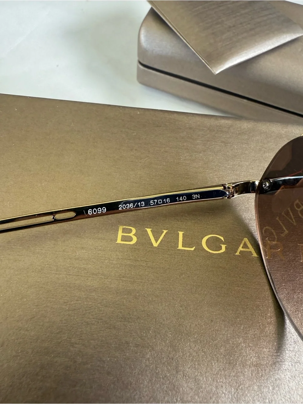 BVLGARI Serpenti Poisoncandy Soft Cat Eye Metal Gold Frame Sunglasses NWT
